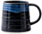 SECELES Teetasse Groß 400ml, handgemachte Keramik Große Kaffeetassen Becher für Büro und Zuhause, großer Griff, mikrowellen- und spülmaschinenfest, stilvolle Texturglasur (Starry Blue)