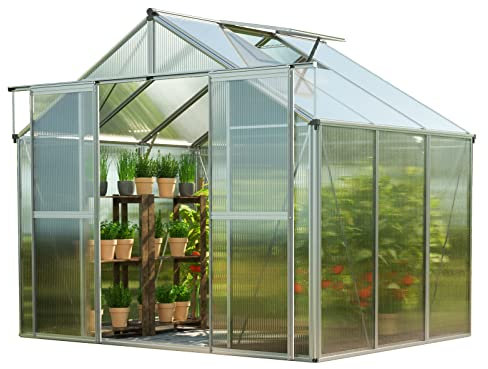 GFP Gewächshaus Topas 3 aus Alu 225x195 cm ca. 8 mm Doppelstegplatten formstabil & witterungsbeständig