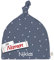 LÄSSIG Babymütze mit Namen personalisiert Bestickt/gestickt, GOTS Wärmende Kinder Mütze Zipfelmütze, Triangle Blue