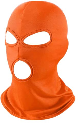 WYSUMMER Sturmhaube für Damen und Herren, dünnes Lycra, DREI Löcher, Vollgesichtsmaske für Motorrad, Fahrrad, Jagd, Radfahren, Mütze, Ski (Orange)