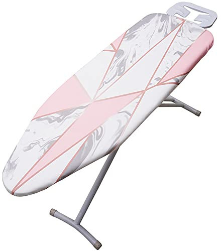 Highdi Housse Table à Repasser Élastique 140x50cm, Housse de Table à Repasser Rembourrée Contre la Chaleur, Motif Marbre Housse de Repassage avec Tissu de Protection (Rose Marbré,140x50cm)