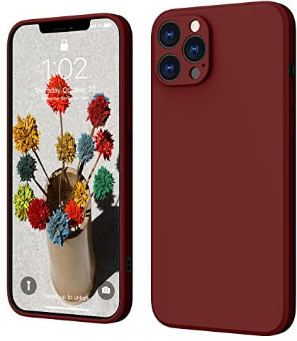 Coque de Protection pour iPhone 12 Pro en Silicone - ElestBela Coque pour iPhone 12 Pro 6.1'' Rouge foncé