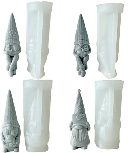 Gusengo 3D Wichtel Silikonform - Kerzengießformen Aus Silikon Zwerg, DIY Handgemachte Kerzen Gießform, DIY Silikonform Kerze, Valentinstag Weihnachten DIY Fondant Pralinen Backformchen Ostern Wichtel
