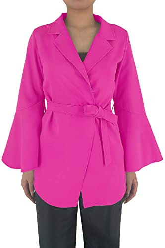 JOPHY & CO. Giacca Donna Maniche Lunghe a Campana con Cintura (cod. 6966) (M, Fucsia)