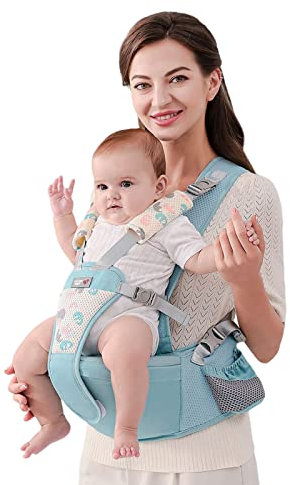 SONARIN Simple Porte-bébé Siège de Hanche, Multifonctionnel Respirant Avant Echarpe de Portage Ventral Ergonomique pour Nouveau-né 0-36 Mois (Vert)