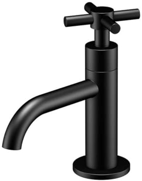 Steinberg Serie 250 Waschtischarmatur, Kaltwasser, ohne Ablaufgarnitur, Ausladung 100mm, 2502500S, Farbe: Matt Black