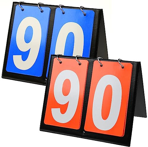 INHEMING 2 Stück Scoreboard Flip, 2-stellige Tisch-Punkteplatte, Sportwettbewerbs-Scoreboard Flipper für drinnen und draußen, Basketball, Fußball, Baseball, Volleyball, Sport
