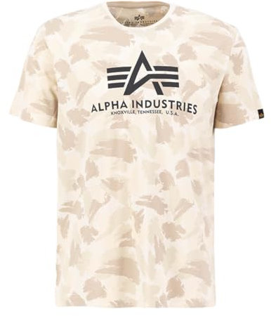 ALPHA INDUSTRIES Herren Alpha Indutries Basic T-Shirt, Sand Camo, XS