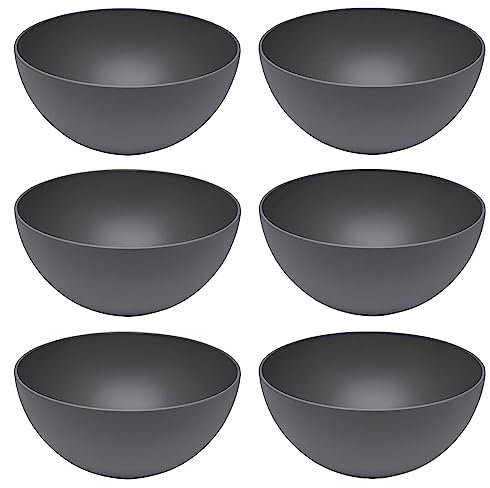 6er Set Magu Natur-Design Schüssel Anthrazit Ø 20 cm aus einem Polymer aus natürlichen Materialien Schüsselset Salatschüssel