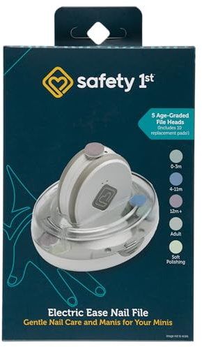Safety 1st Electric Ease Nail File, Gentle and Easy to use, with Built in Light, Grey