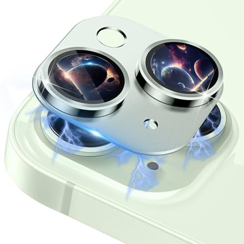 MiKoyi Caméra Arrière Protecteur Compatible avec Phone 15 /iP 15 Plus Protection Lentille Aluminium Verre Trempé Protecteurs D’Objectif pour iP 15/15 Plus - Vert