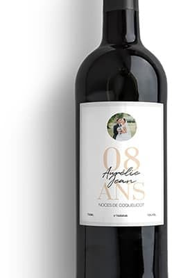 CADEAUX.COM - Bouteille de vin personnalisée anniversaire de mariage - Noces de Coquelicot
