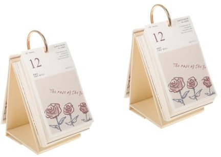 Operitacx 2st Vintage Tischkalender Mini-kalender 2023 Desktop-kalender 2022-2023 Jahresplaner Mini-tischkalender 2023 Wöchentlich Stehender Flip Papier Vertikal Einweg-kalender Büro