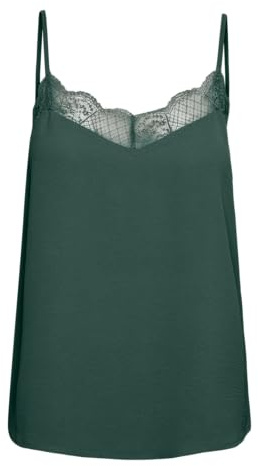 PIECES Women's Pctiffany Strap Lace Top Noos Bc Tank, Trekking Green, S