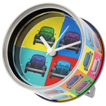 BRISA VW Collection - Volkswagen Tisch-Uhr, Magnet-Uhr, MyClock auch personalisierbar, Foto-Geschenk, VW-Fan-Sammler-Stück (Käfer Fronten/Multicolor)