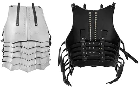 Lord of Battles Medieval Fantasy Avenger Cuirass Sturdy Steel Breastplate and Backplate Armor Ideal for LARP Ren Fair or Event, Silver, Large