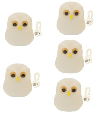 OSALADI 5st Eule Nachtlicht Nachttischlampe Silikon Kawaii Nachtlicht Badewannendeckel Tierisches Nachtlicht Desktop-licht Pat Nachtlampe Led-schreibtischlampe Licht Klopfen Weiß Bunt Abs