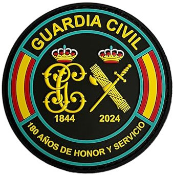 Gemelolandia | Parche de Goma Hook and Loop Guardia Civil Española 180 Aniversario - Edición Limitada - 8 x 8 cm - Ideal para mochilas y ropa