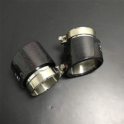 REMAZ Endstuck Auspuff für BMW G20 1 3 Series 2019+ G01 G02 X3 X4 X1 F48 X2 F39 2018+, Auspuffblenden Edelstahl Auto Endstück Endschalldämpfer Spitze Endrohrblende,Bright-Carbon
