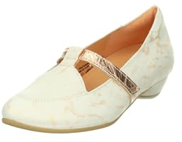 Think! Damen Grace chromfrei gegerbte nachhaltige Halbschuhe, Ivory Gold/Kombi 1000
