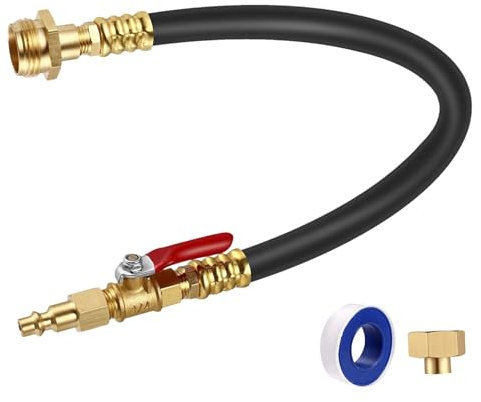 Sprinkler-Winterisierungs-Set, Schnellanschluss, Ausblasstopfen mit Absperrventil, Luftkompressor-Schnellverbindungs-Set für Wohnmobil, Boot, Reiseanhänger