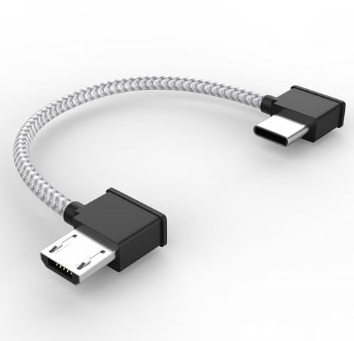 CHXINGCHEN Micro USB to USB C Cable 15CM Nylon Braided Remote Controller Cable for DJI Mavic Air Mini Mavic Pro Spark (15cm/5.9inch)