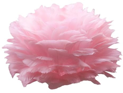 Folpus Künstlicher Feder-Lichterschirm, Lampenschirm, Lampendekoration, Hell-Pink