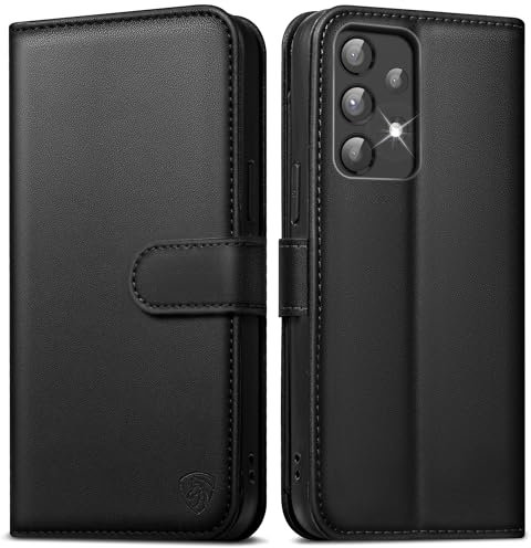 EASDNB Handyhülle für Samsung Galaxy A53 Hülle Wallet Premium Leder Klappbar für Samsung A53 5G Flip Case Magnet Kartenfach Standfunktion Tasche Schutzhülle für Galaxy A53,Schwarz