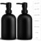 GMISUN Seifenspender, 400ml Seifenspender Schwarz, 2 Stück Spülmittelspender Mit Pumpe Und Etiketten, Modern Spülmittelspender küche, Glas Handseifenspender, Handcreme Spender, Pumpspender