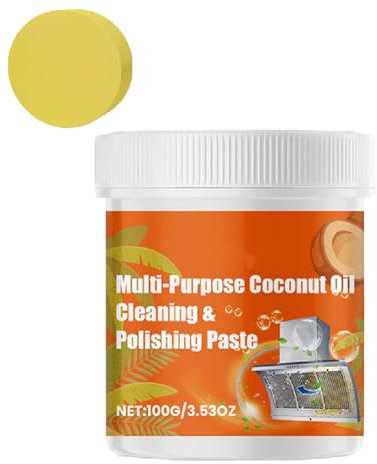 Mehrzweck-Reinigungs- und Polierpaste mit Kokosöl, kraftvoller Reiniger mit Kokosöl, Reinigungspaste für Kochgeschirr, Reinigungspaste für Kochgeschirr für Wasserhahn, Waschbecken, Fliesen (1pcs)