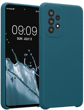 kwmobile Hülle kompatibel mit Samsung Galaxy A52 / 5G / A52s 5G - Hülle Silikon gummiert - Handyhülle - Handy Case in Petrol matt
