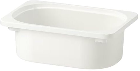 rightclick Plastic TROFAST Toy Storage Box, 20x30x10 cm Multi-Purpose Storage Unit, Stackable Toys Bins Durable Plastic Storage Baskets, Kitchen Storage Basket (White)
