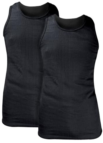 HEAT HOLDERS - 2er Pack Herren Thermo Innenfleece Baumwolle Reich Ärmellos Unterhemd