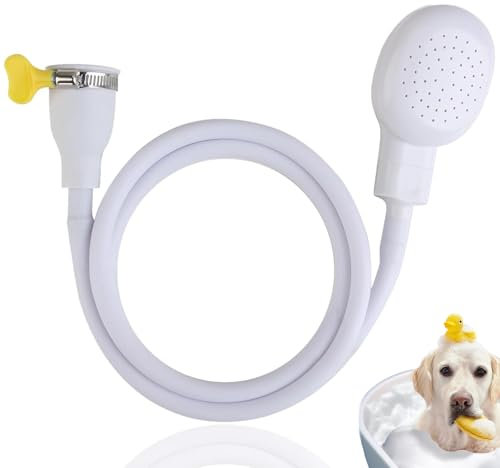 Shower Attachment for Bath Taps, Single Tap Shower Attachment Portable Shower Head and Hose Set with Secure Fit Clamp for Bathroom Washing Kitchen Suitable for Pet Families