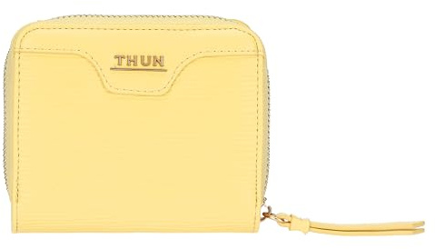 THUN Portafoglio piccolo giallo, ecopelle, Collezione Sempre con Me, 11 x 3,5 x 9,5 cm