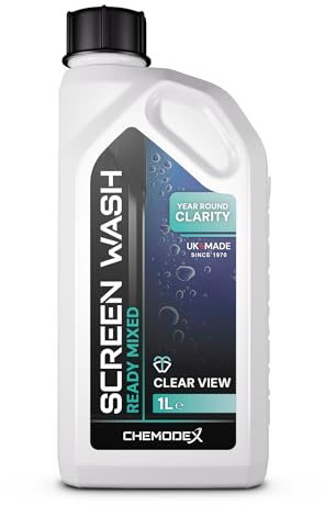 Ready Mix Screen Wash 1 Litre - All Season Car Windscreen Washer Fluid by Chemodex - Streak-Free, Anti-Freeze & Bug Remover