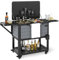 COSTWAY Patio Rolling Cooler Cart on Wheels, 91 L Large-Capacity Ice Chest Beverage Bar Cart with Storage Shelves, Bottle Opener, Portable Mobile Outdoor Ice Bucket Trolley