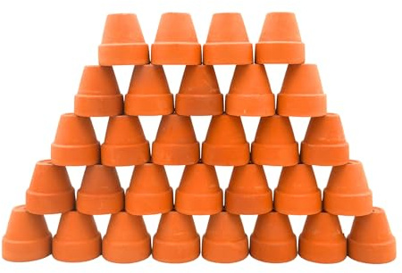 Yuvori Lot de 30 mini pots de fleurs en terre cuite pour plantes grasses, cactus, loisirs créatifs, jardin féérique, maison de poupée, projets scolaires (cylindre classique, 3 cm)