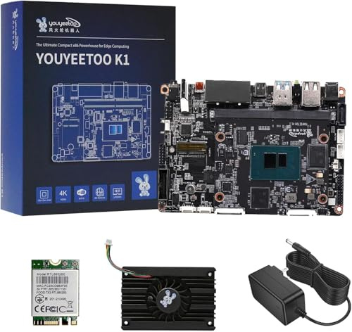 youyeetoo K1 – Intel N100 x86 Single Board Computer, Windows 10/11 Linux Mini PC, 4K Dual Media Server, 2x Gbe RJ45, M.2 2280 NVMe/SATA 3.0 SSD, Dev Board per AI IoT Edge (SBC, 8+128GB)