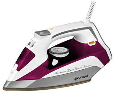 Grunkel - PL-A15 - Plancha de vapor con suela ultradeslizante. Función auto apagado - 2500W - Rojo