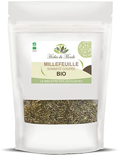 Herbes du Monde - Tisane Achillée Millefeuille BIO 50g: Sommité Coupée Certifiée AB, Infusion Détox & Digestive, Soulage Menstruations, Anti-inflammatoire, Soutien Féminin - 1 sachet