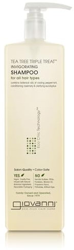 Giovanni Cosmetics Tea Tree Triple Treat Invigorating Shampoo, 24 Oz