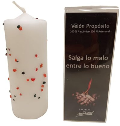 Velón Propósito Salga lo malo Entre lo bueno - Ritual místico de limpieza y buena suerte - Velas Mariano