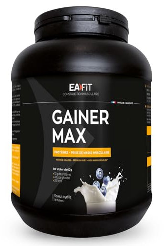 EAFIT-GAINER MAX - Prise de masse Gaine musculaire-Boisson hyperglucidique-Myrtilles-Un apport de glucide,de vitamines pour le sport pour la prise de poids-Shaker proteine pour la musculation