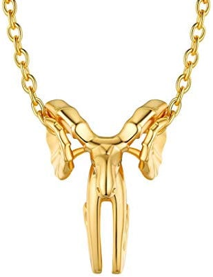 GOLDCHIC JEWELRY Aries Necklace For Women, Gold Ram Pendant 12 Zodiac Constellation Jewellery Gifts