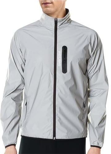 WOSAWE Veste de Cyclisme Hommes 360 Réfléchissante Coupe-Vent Gilet de Vélo Sport (Veste, XXL)
