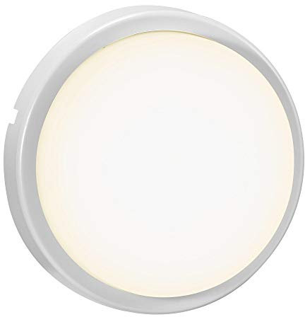 LED Außenwandleuchte CUBA BRIGHT, rund, 14W, 3000K, 1600lm, IP54, weiß, Glas opal weiß