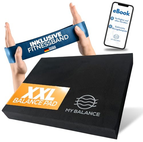 My Balance XXL - Balance-Pad inkl. Widerstandsband I Hochwertiges Balancekissen mit E-Book I Stärkt deine Balance I Balance Pad für Physiotherapie