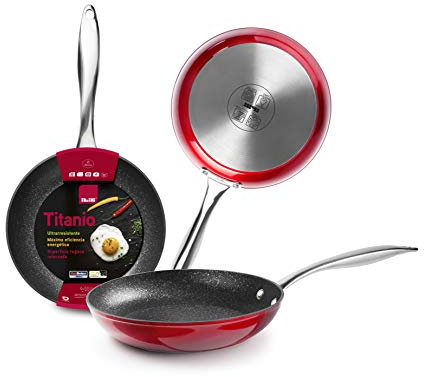 IBILI - Sarten red rock, 20 cms, Aluminio, Antiadherente quantanium, Apta para induccion