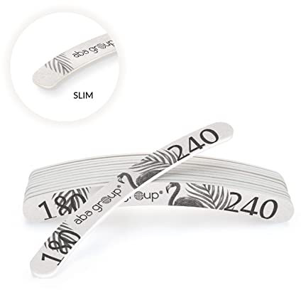 Aba Group Lima de uñas profesional Flamingo, juego de limas, resistente, de un solo uso, empaquetada individualmente, Safety First, fabricada en la UE (paquete seguro, juego de 25 plátanos 180/240